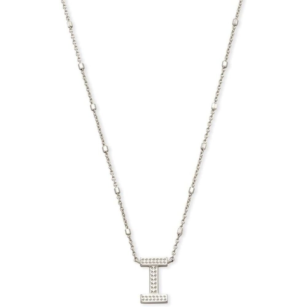 Letters A-Z Pendant Necklace For Women Rhodium-Plated Brass Silver Gift